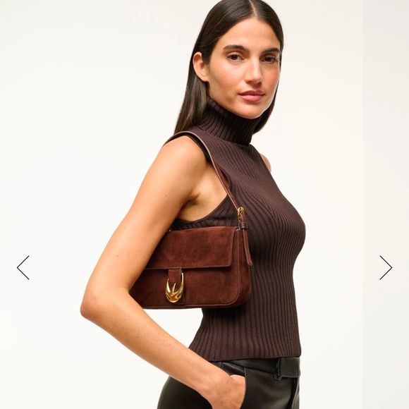 NWT STAUD HARLOW BAG MAHOGANY SUEDE - Picture 2 of 4